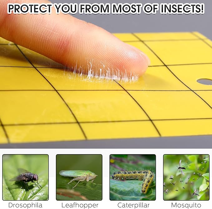 200 Pcs Dual Side Sticky Fruit Fly Trap with Tie, Yellow Traps for Gnats, 3 * 5 Inch Plant Sticky Trap for Flying Insect Fungus Bugs Catcher for Indoor Outdoor