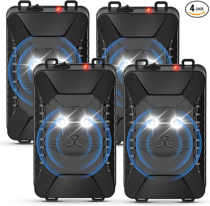 4 Pack Rodent Repellent for Car Engines, Plug-in Rodent Repeller Ultrasonic Indoor, Battery Operated Car Mouse Repellent Under Hood, Keep Mice Rat Squirrel Out of Car, Attic, Garage, Barn