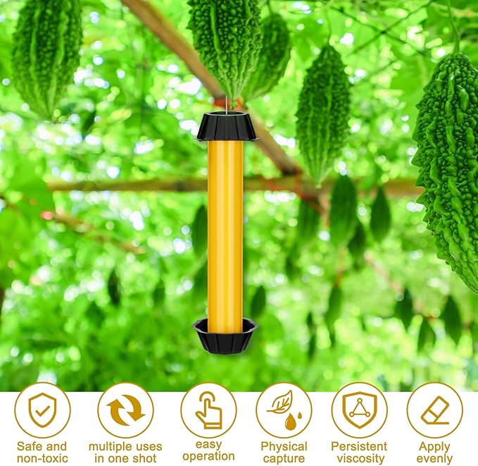 Qualirey Fly Traps for Indoor Outdoor Hanging Fruit Fly Stick Trap Sticky Mosquito for Home Insect 10 x 2.5 Inches(Yellow,12 Pcs)