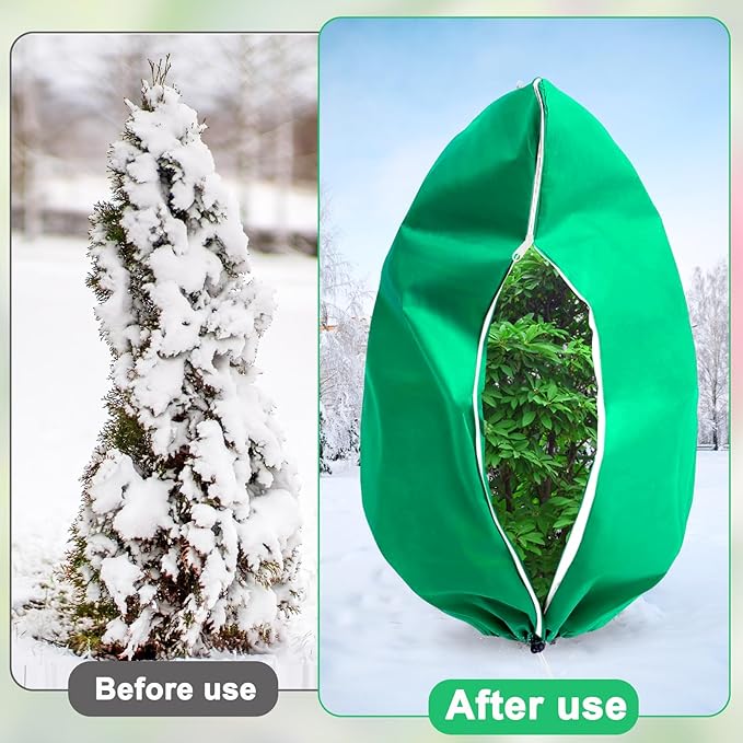 DQS 4 Pack Plant Covers Freeze Protection, 31.4" x47.2" Winter Frost Protection Blankets Frost Cloth,Suitable for Outdoor Winter Frost, Cold Weather, shrubs, Trees, Jackets, and coverings