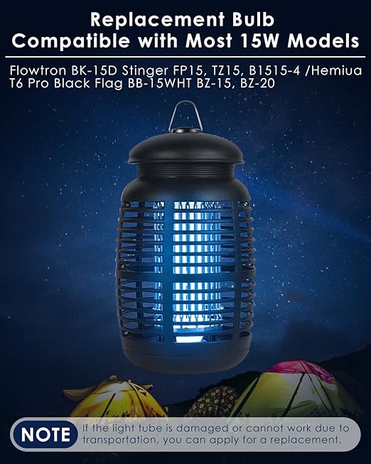 6 Pack Replacement Bulbs FUL15W BL with 4 Pin Base, Indoor Outdoor 15W U Shape Lamp Tube Compatible with T6 T8 T9