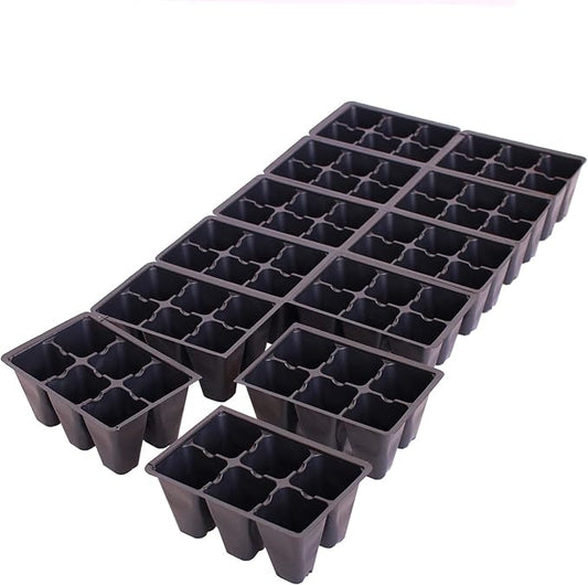 Handy Pantry Black Plastic Garden Tray Inserts – 20 Sheets, 72 Planting Pot Cells Each – 2x3 Nested x12 Configuration – Ideal for Nursery, Greenhouse, Seed Starting, and Vegetable Gardening