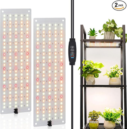 LBW Plant Grow Light, Full Spectrum Plant Light for Indoor Growing, 270 LEDs Growing Lamp with Auto On/Off Timer 4/8/12H, 3 Lighting Modes, 10 Dimmable Levels, 2 Pack