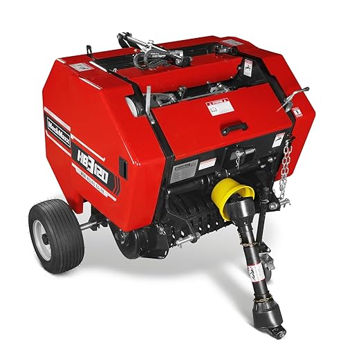 3-Point PTO Mini Round Hay Baler with Twine Wrap, 20" Diameter x 28" Width Bales, for 15-50hp Tractor, HB3120