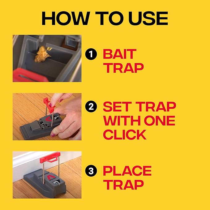 Victor M123SSR Quick-Kill Easy Set Mouse Trap, 6 Reusable Victor Mouse Traps