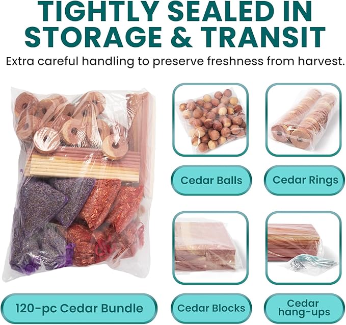 12 Hanging Cedar Blocks for Clothes Storage -Cedar Hangers for Closet - Cedar Chips for Closets and Drawers - Hanging for Protecting Clothes Closet - Cedar Hanger & Balls for Clothes