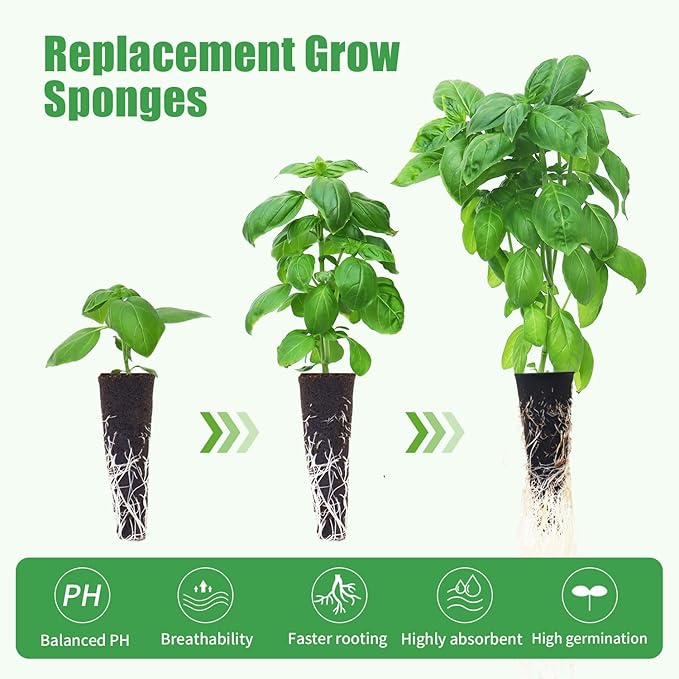 101 Pcs Hydroponic Pod Kit for Aero Garden with 80 Grow Sponges, 20 Grow Baskets & 1 Tweezer, Grow Anything Kit Replacement Growth Sponges Seed Pods of Aero Garden hydroponic for Indoor Garden System