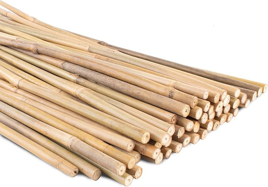 0.32”-0.4"/18Inch Garden Stakes, Natural Bamboo Sticks Plant Stakes for Indoor and Outdoor Plants，Poles for Tomatoes, Beans, Potted Plants(50Pcs)…