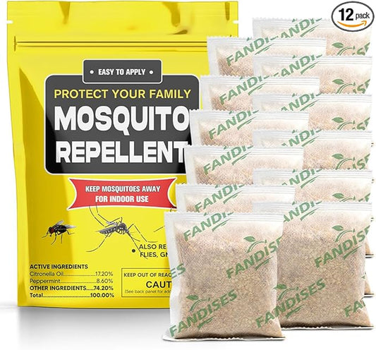 Mosquitoes Repellent Outdoor Patio, Mosquitos Repellant Indoor, Mosquito Deterrent Indoor,Mosquito Control for Room, Mosquito Repellents for Yard/Camping/Home/Travel 12-Pack