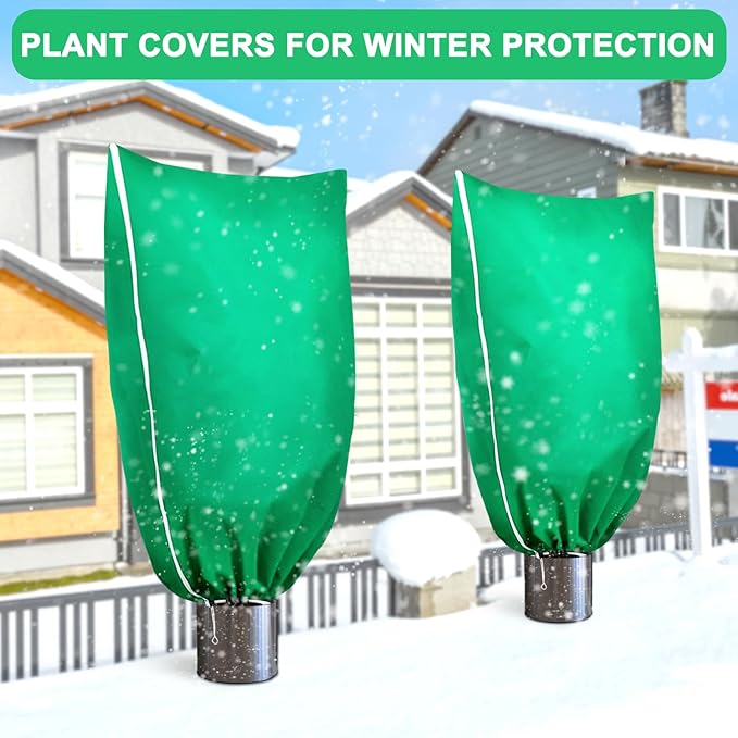 DQS 2 Pack Plant Covers Freeze Protection, 70.8" x82.6" Winter Frost Protection Blankets Frost Cloth,Suitable for Outdoor Winter Frost, Cold Weather, shrubs, Trees, Jackets, and coverings