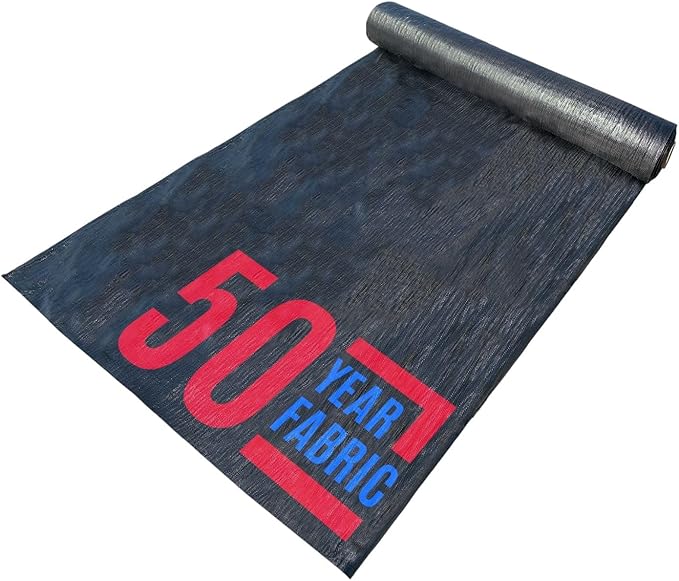Sandbaggy 15 ft Heavy Duty Landscape Fabric | 50 Year Fabric | 6 oz Extra Thick Weed Barrier | Rock & Gravel Landscaping | UV Resistant | 365 Weed Free Guarantee (15 ft x 100 ft, 1, Count)