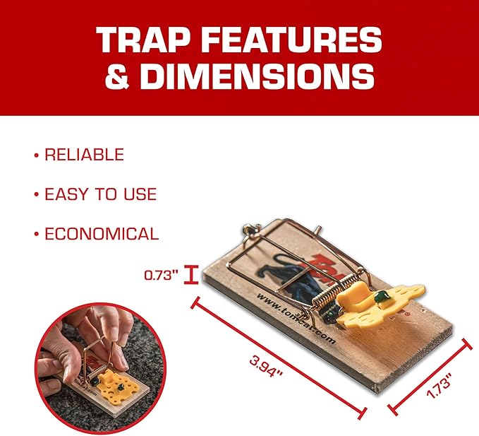 Tomcat Mouse Traps (Wooden), 4 Traps (Pack of 3)