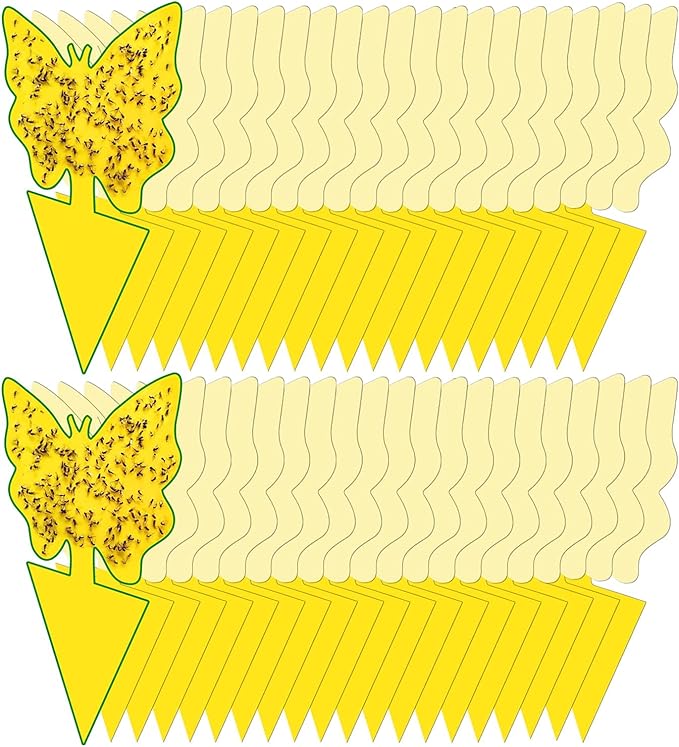 40 Pack Fungus Gnat Traps for House Indoor, Fungus Traps Fruit Fly Traps for Indoors Gnats Sticky Traps for Plants Yellow Sticky Traps for Gnats