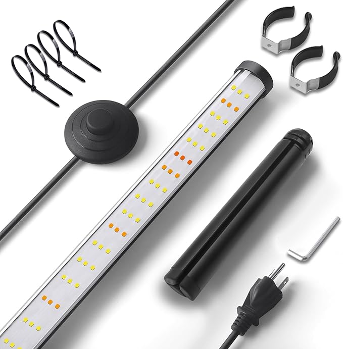 Standing Grow Lights for Indoor Plants Full Spectrum with 42W, 216 LEDs & 4ft Height,T10 Vertical Tall Plant Lights with On/Off Switch and Tripod Floor Stand for Large House Plants Growing