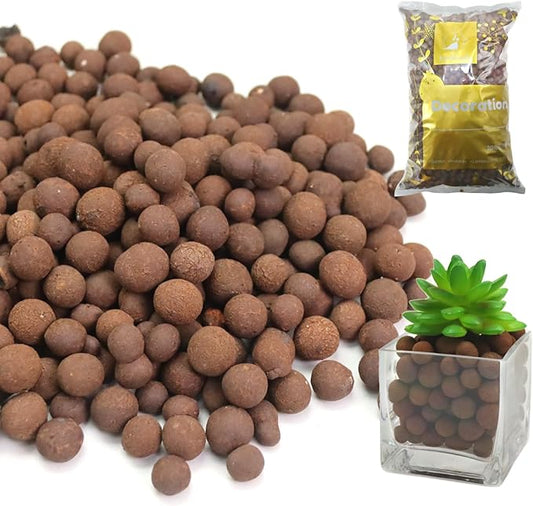 3LB Leca Explanded Clay Pebbles, 14-16mm Lightweight Expanded Clay Aggregate for Hydroponic Growing, Premium Grow Media for Orchids, Aquaponics Plants and Horticultural Drainage, Natural