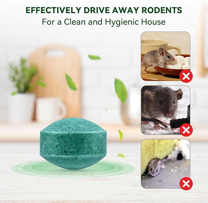 24 Pack Peppermint Mouse Repellent, Effective Against Mice, Rats and Pests, Safe for Pets and Families, Indoor and Outdoor Use