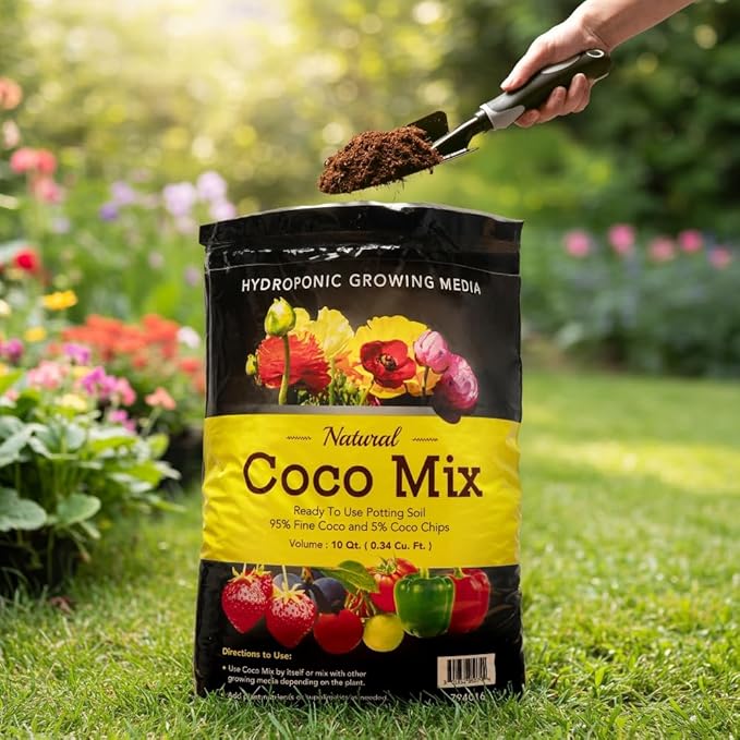 Potting Soil Mix 2-Pack - 10 Quarts Envelor Indoor Plants Soil for Outdoor Plants 0.34 Cubic Feet Potting Mix Hydrated Coco Coir Mix for Plants Ready to Use Natural Plant Top Soil