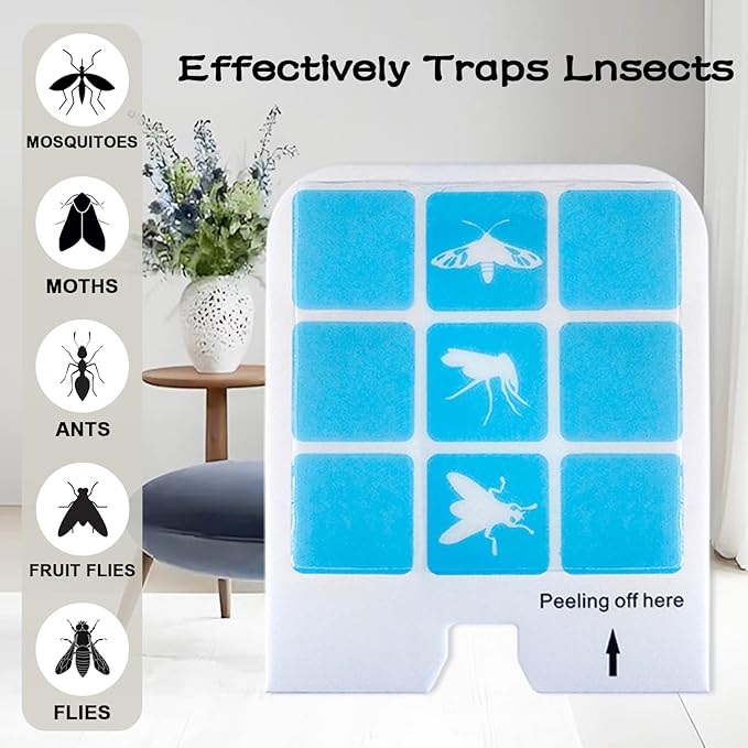 21 Pcs Refill Glue Cards Compatible with Safer Home SH502, SH503 Indoor Fly Trap DT3005W Plug-in Bug Light for Flies, Fruit Flies, Moths, Gnats, and Other Flying Insects