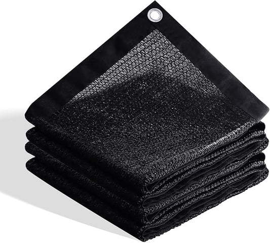 VICLLAX 70% Shade Cloth, 8x16FT Durable Black Mesh Trap with Every 3 FT Grommet, Sun Shade Fabric Netting for for Plants Cover, Greenhouse, Chicken Coop, Barn Kennel, Garden Patio