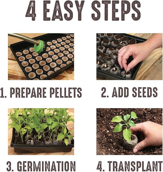 Ferry Morse Your Complete Indoor Seed Starting Kit Including Heat Mat, T5 Grow Light Fixture with 50 Cell 42mm Greenhouse