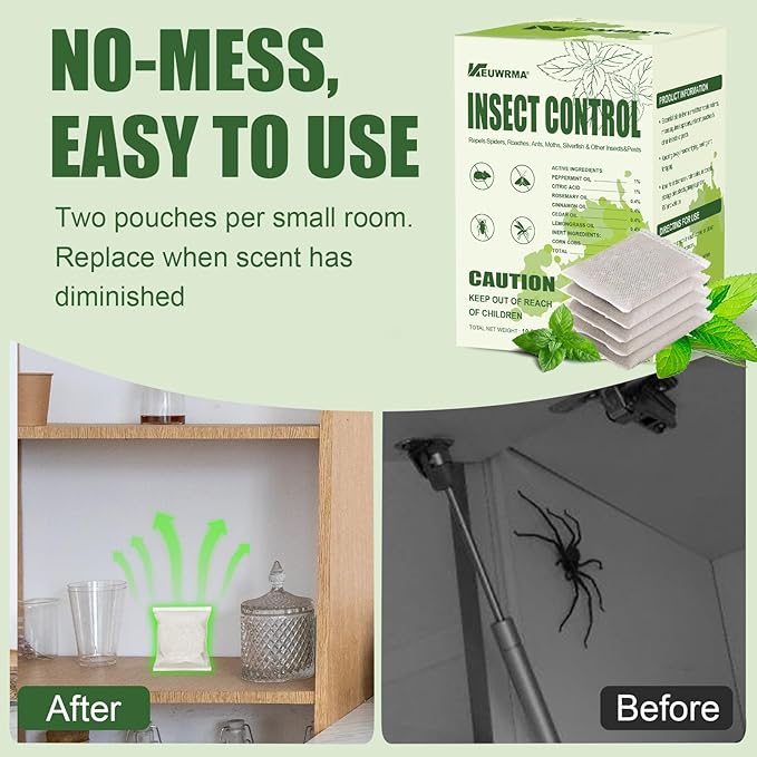 KEUWRMA Insect Control,Insect Repellent,Spider Repellent for House Indoor,Insect Repellent for indooor,Bug Repellent,Repel Mosquito, Rodents, Roach, Ant, Bugs,Spider, Moths&Other Pest,