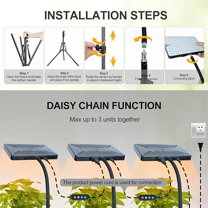 FECiDA Smart Control Tall Grow Light with Stand & Timer 4/8/12H, 25W Standing Grow Lights for Indoor Plants, Bonsai Tree, Bright Enough Like A Small Sun for Indoor Jungle, 24"-64" Height Adjustable