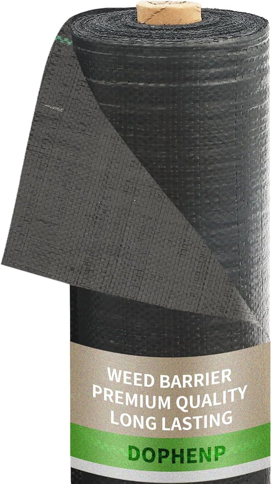 3x100ft 3.2OZ, Weed Barrier Landscape Fabric Heavy Duty, Woven Weed Control Fabric, High Permeability Good for Flower Bed, Geotextile Fabric Underlayment, Driveway (3ft*300ft)