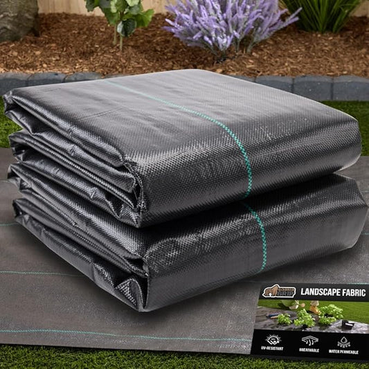 GORILLA GRIP 3 FT x 50 FT Powerful Weed Barrier Landscape Fabric, Durable Tear Resistant Blocker, Permeable UV Resistant Fabrics for Landscaping Outdoor Garden Bed, Ground Mulch, 3.2oz Woven