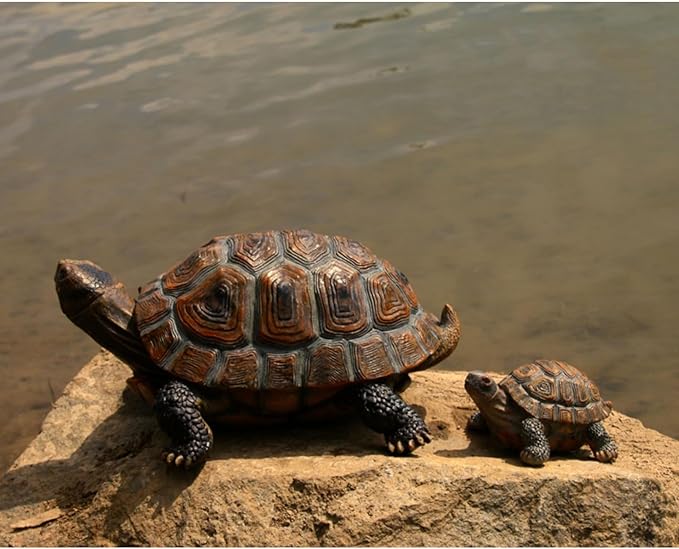 AETVRNI Turtle Figurine Garden Statue Resin Animal Sculpture Realistic Turtle of Polyresin Garden Patio Lawn Yard Outdoor Decorative,L