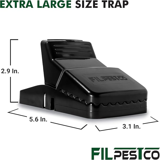 Set of 6 Professional Grade Extra Large Rat Snap Traps, Mouse Trap, Reusable Trap, Heavy Duty for Indoor and Outdoor Pest Control Rodent Solutions