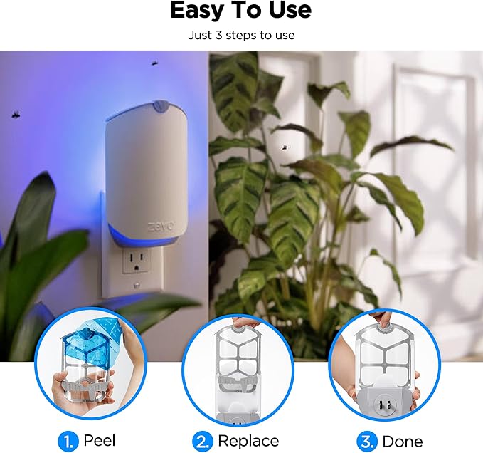 16 Pack Refill Cartridge Kit Replacement Compatible with ZEVO M364 and ZEVO Max Plug-in Light Flying Insect Trap Refill for Indoors Refill Replacement Sticky Pads for Bug Catcher