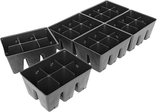 Handy Pantry Black Plastic Garden Tray Inserts - 50 Sheets of 36 Planting Pot Cells Each - 2x3 Nested x6 Configuration - Perforated - Nursery, Greenhouse, Gardening