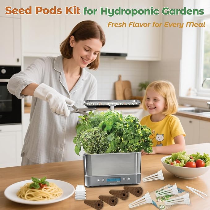 Basil Seed Pods Kit Hydroponic - Refill Herb Pod for All Indoor Herb Garden, 8 Grow Pods with Seeds of Thai Basil, Compatible with All Hydroponics Growing Systems