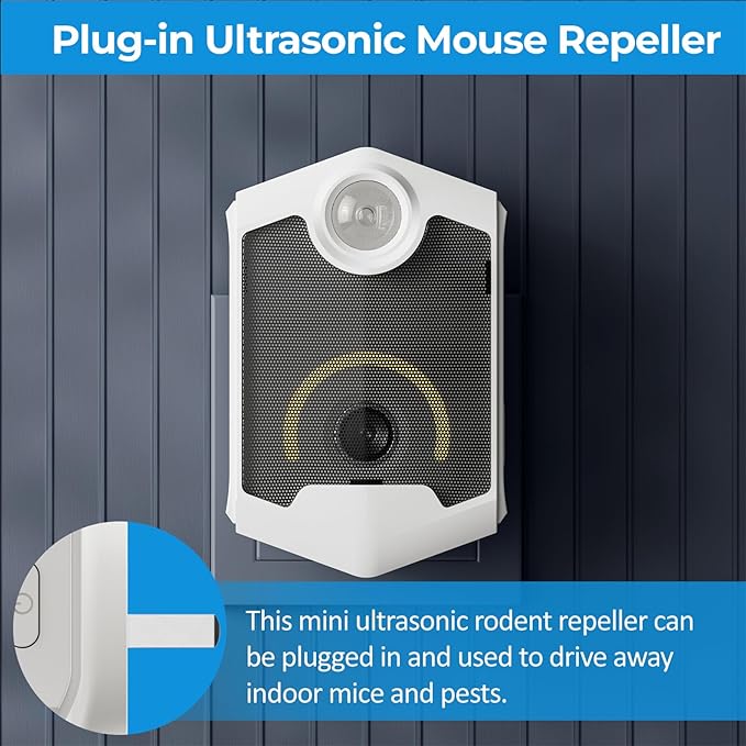 Ultrasonic Pest Repeller, Electronic Repellent Plug-in with Night Light & Flashing, Repel Mice, Rats, Roaches, Ants, Spiders, Mosquitoes, Bugs, for Home, Kitchen, Garage, Office, Warehouse - 2 Pack