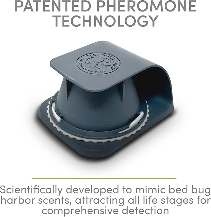 Scout Bed Bug Detection Trap – Non-Toxic Early Monitoring Solution with Patented Pheromone Technology, Includes 4 Bed Bug Detection Traps, Replaceable Lures and User Guide