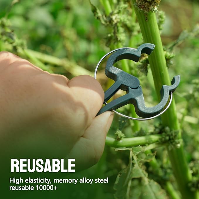 50 PCS Tomato Clips for Climbing Plants - Durable Plant Support Clips for Tomato, Cucumber, Flower, Squash Vine - 25 Large & 25 Small Clips Included