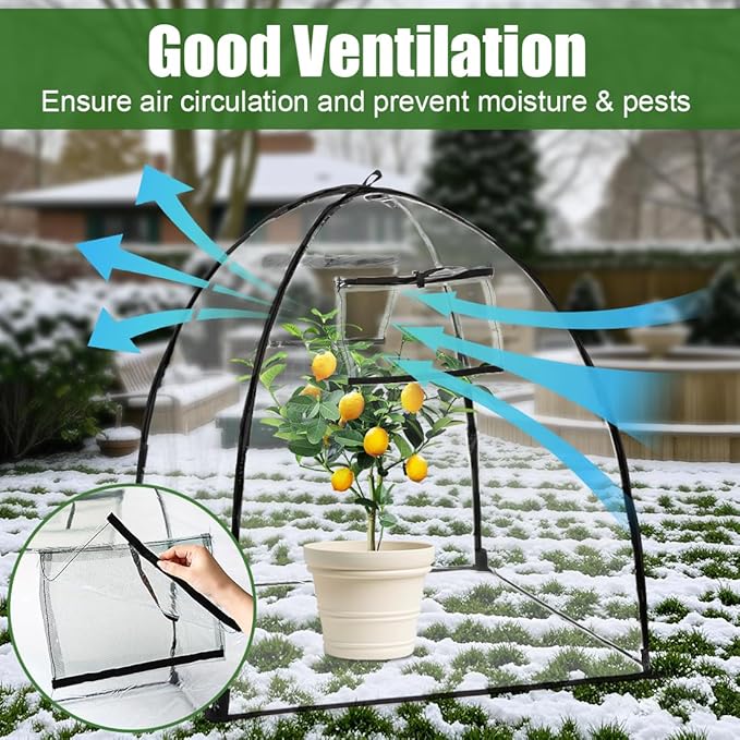 Plant Covers Freeze Protection, Clear Outdoor Garden Frost Cover, Plant Protectors from Animals, Garden cloches for Plants, Potted Fruit min Greenhouse(Transparent,2-Pack)