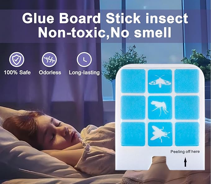 21 Pcs Refill Glue Cards Compatible with Safer Home SH502, SH503 Indoor Fly Trap DT3005W Plug-in Bug Light for Flies, Fruit Flies, Moths, Gnats, and Other Flying Insects