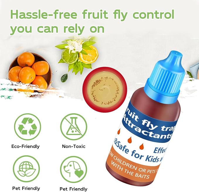 Fruit Fly Trap Refill Liquid Only, 2026 Upgrade Traps for Indoors, Efficient Gnat Killer Indoor, Fruit Bait Home, Kitchen (12, Blue)