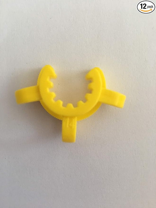 12 Pieces Keck Clips Ground Joints #14, Standard Taper POM for Joints 14/20 and 14/35 (yellow, #14)