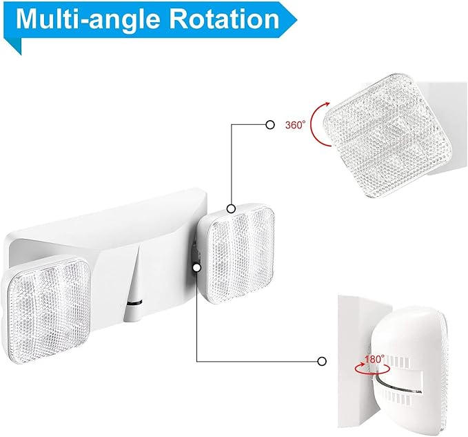 LED 4 Pack White Commercial Lighted Exit Signs-US Standard UL Listed-Exit Signs with Emergency Lights Sure Lites-Two Head Emergency Light-Lithonia Exit Lights-Emergency Flood Lights Indoor