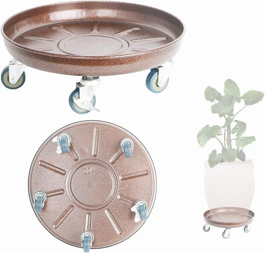 3 Pack Metal Heavy Duty Plant Caddy With Wheels 14 Inch, Round Plant Caddy Suitable For Outdoor and Indoor Mobile Flower Pots, Don't Worry About This Metal Product Getting Deformed or Damaged.