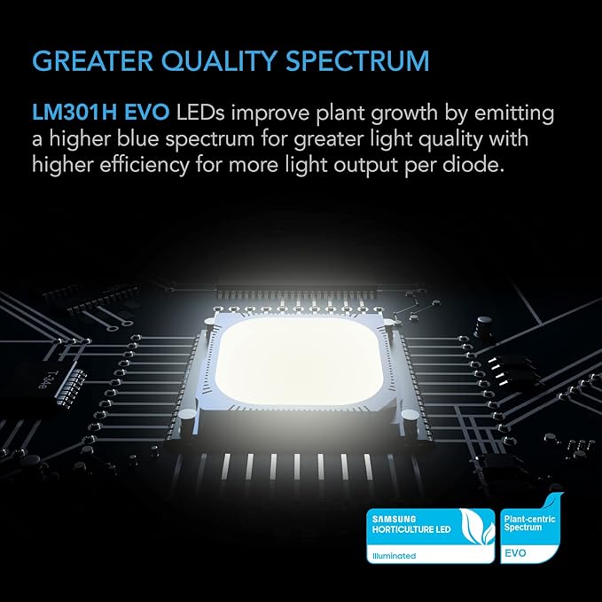 AC Infinity IONFRAME EVO3, Samsung LM301H EVO Bar LED Grow Light 2x4, 840 Diodes, with Schedule Controller, 280W Full-Spectrum Commercial Plant Lights for Indoor Growing in Grow Rooms & Greenhouses