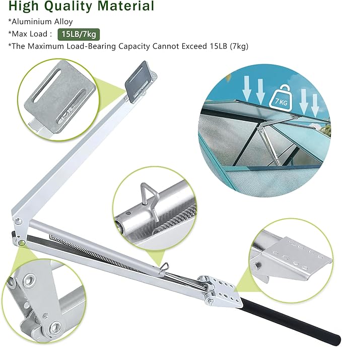 Auto Vent Opener Automatic Greenhouse Window Openers, Solar Powered Auto Hothouse Window Opener Roof Vent Opener Autovent Kit Solar Heat Louvre Thread Opener