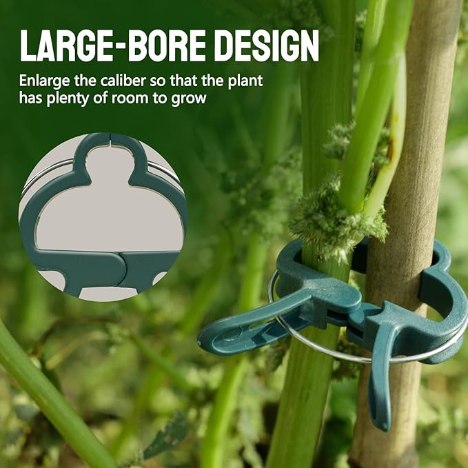 50 PCS Tomato Clips for Climbing Plants - Durable Plant Support Clips for Tomato, Cucumber, Flower, Squash Vine - 25 Large & 25 Small Clips Included