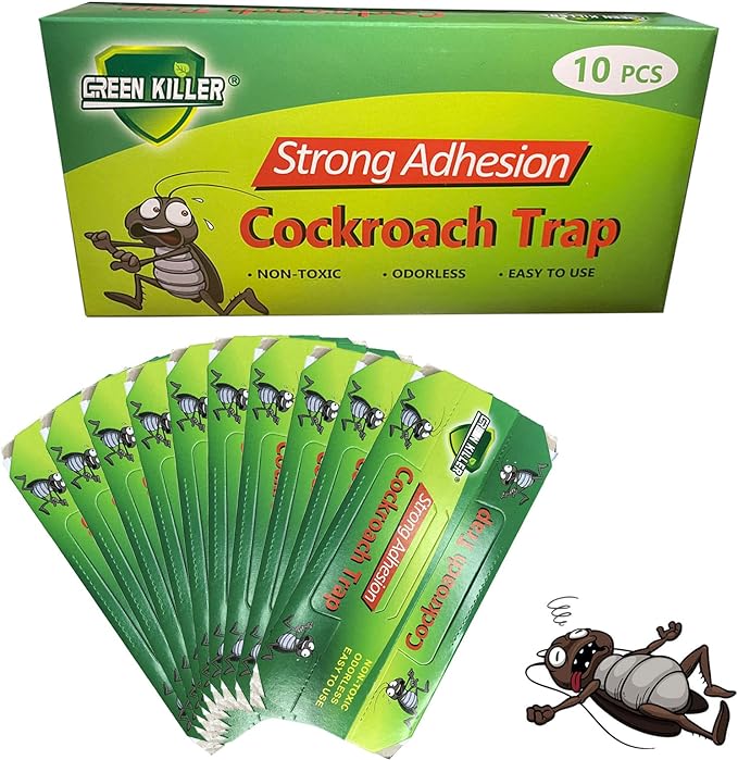 Cockroach Trap Roach Killer Indoor Home Non-Toxic Sticky Bug Glue Trap for Roach, Ants, Spiders, Bugs, Beetles, Crickets (10 Pack)
