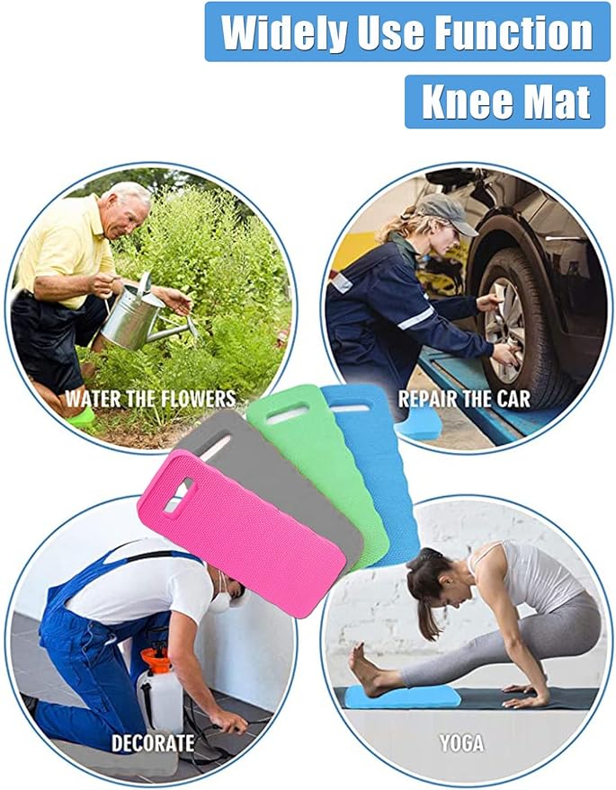 YWSHF 4 PCS Garden Kneeling Pad,Knee Mat Waterproof Foam Knee Pads for Gardening,Cleaning,Baby Bath,Yoga,Praying and Exercise 15.745'' x 7.09'' x 0.79'' Blue