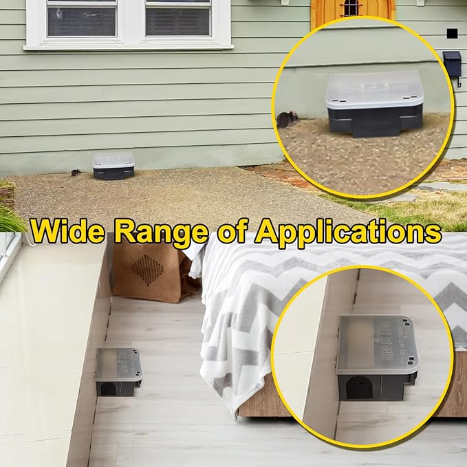 Qualirey 2 Pcs Rat Bait Station 8.86 x 7.28 x 3.62 Inches Rat Traps with Openable Lid, Blocks Boxes with Keys for Big Mouse, Keeps Children and Pets Safe Indoor & Outdoor, Bait Not Included (Clear)