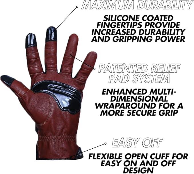 Bionic Men's Tough Pro with Natural Fit Premium Leather Work Gloves (Small)