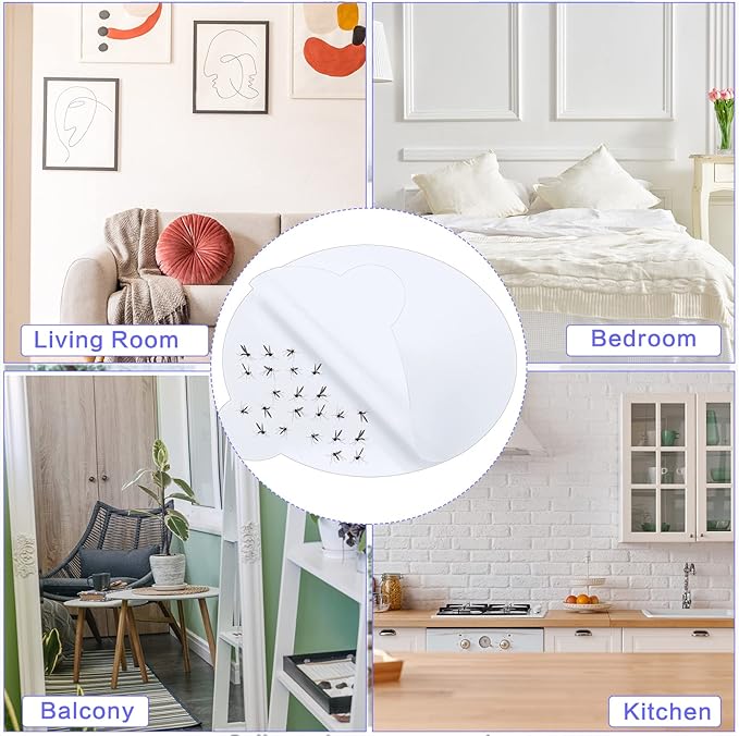 Qualirey 144 Sheets Refill Glue Boards Mosquito Trap Indoor Flea Trap Refills Fly Glue Boards Discs Indoor Insect Trap 4.33 Inch Fits Most Models Indoor Mosquito Killer Lamp
